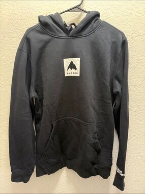 Burton Black Pullover Hoodie with Mountain Logo